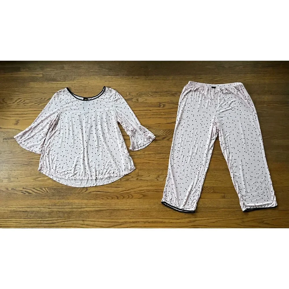 Kate Spade New York Pink Polka Dot Top and Pants Pajama Set  Women's Size Medium